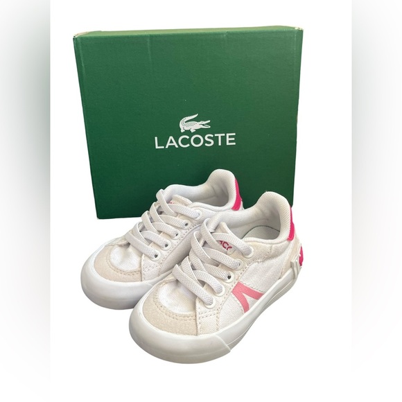 Lacoste Other - Lacoste Pink and White Sneaker shoes. Toddler:  Size 5. Comes w/ box. Worn Once.